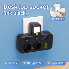 REGLETA DE ENCHUFES 2 EN 1 + 2 USB Y 1 USB C